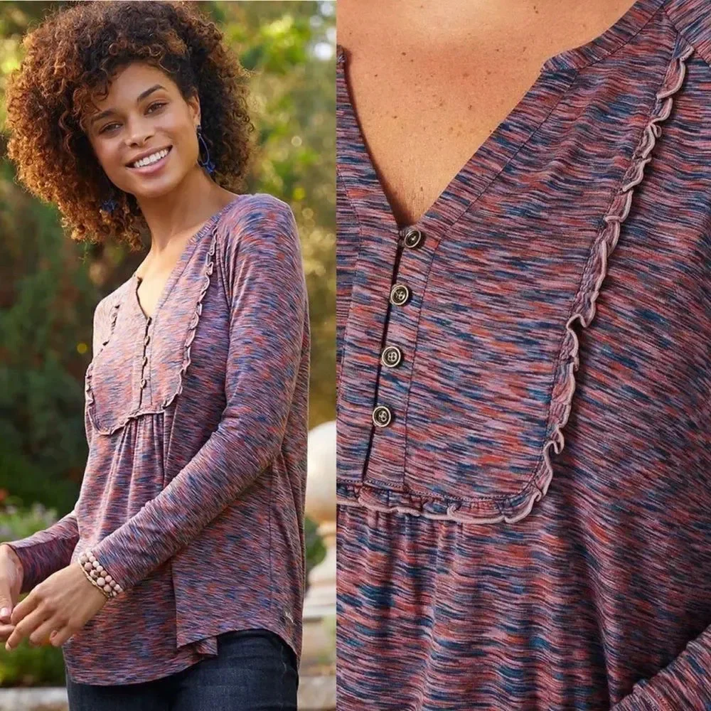 Matilda Jane | Planetarium Top Moments With You Spacedye V Neck - Picture 2 of 8